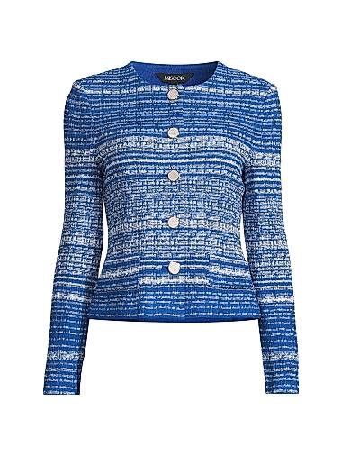 Твидовая куртка Misook с воротником ',капля',, длинные рукава, 60% акрил, 22% вискоза 10041178