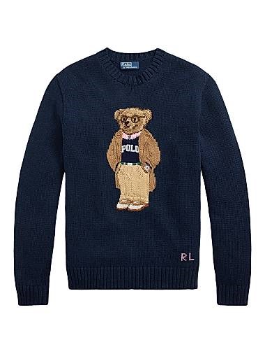 Лонгслив с медведем Polo Bear от Polo Ralph Lauren, 55% лен/45% хлопок, теплая модель 11014468