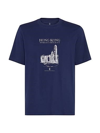 Хлопковая футболка с круглым вырезом и боковыми разрезами Brunello Cucinelli, итальянского производства 11028466