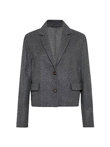 Короткий двуслойный шерстяной пиджак Brunello Cucinelli, ручная работа, 100% шерсть, Италия 11167882