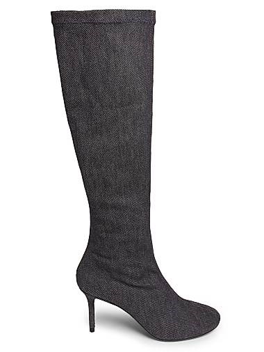 Courreges Ботинки на каблуке-стилето Nude Denim 75MM от Courreges с круглым носком и кожаной подошвой 11019693