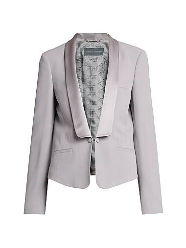 Укороченная куртка Alberta Ferretti с сатиновыми лацканами и длинными рукавами, итальянского производства 11168445