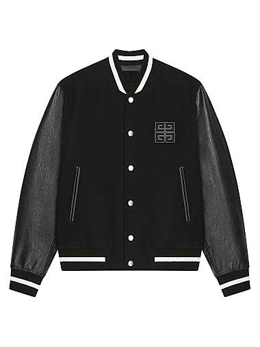Givenchy Классическая молодежная куртка Varsity из шерсти и кожи с нашивкой 4G, произведенная в Италии 11169750