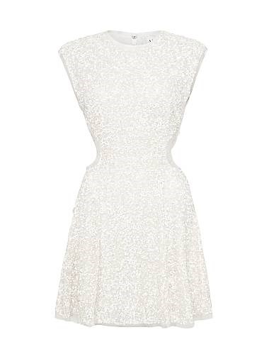 Мини-платье Mirage от Aje с пайетковой вышивкой, открытыми боками и круглым вырезом 11164812