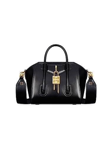 Givenchy Мини-сумка Antigona Toy Lock из зернистой телячьей кожи с магнитной застежкой и съемным ремнем 11169753