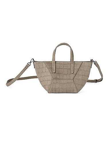 Brunello Cucinelli Мини-сумка из нубука с крокодиловым принтом и монограммой, размер 25x10x14 см, 100% натуральная кожа 11168019