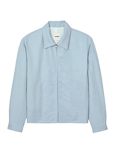 Куртка Sandro на молнии с длинными рукавами и рубашечным воротником, 74% лиоцелл, 26% лен 11012920