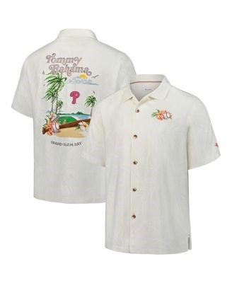 Мужская рубашка Tommy Bahama Philadelphia Phillies Grand Slam Bay Camp из 100% шелка с короткими рукавами 11223886