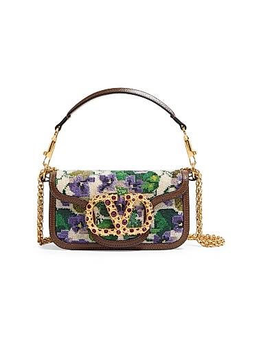 Valentino Garavani Небольшая сумка на плечо с вышивкой в виде цветов и элементом VLogo, 20x11x5 см 11167614