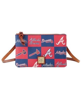 Dooney &amp, Bourke Сумка через плечо Atlanta Braves с верхней застежкой, выполненная из 100% хлопка и кожи, с регулируемым ремнем, размер 19 x 1,3 x 12,7 см 11173399