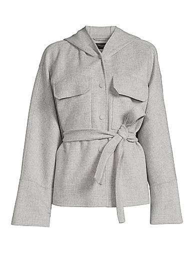 Пиджак с капюшоном и поясом из смеси шерсти Bussola, Weekend Max Mara 11020255