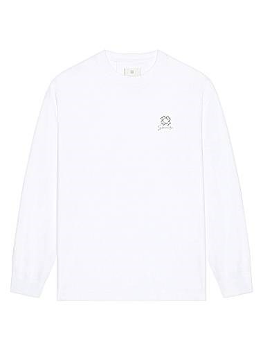 Лонгслив из хлопка Givenchy с кристаллами и эмблемой 4G, классического кроя, произведен в Португалии 11026952