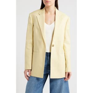 Льняной однобортный пиджак Cos с вертикальными вытачками, 100% европейский лен 10048358