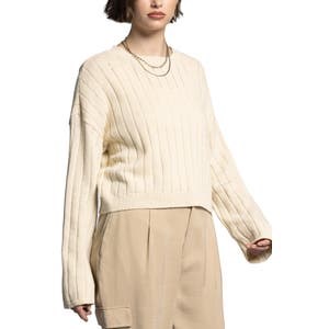 Льняно-хлопковый свитер Francesca Weekend Los Angeles с длинными рукавами и рифлёной текстурой 10048902