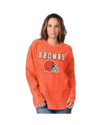 G-Iii Женское оранжевое вельветовое худи Cleveland Browns с длинными рукавами и логотипом команды 11225843