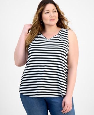 Легкое платье плюс сайз с V-образным вырезом и принтом от Style &amp, Co, идеально для жарких дней 11224191