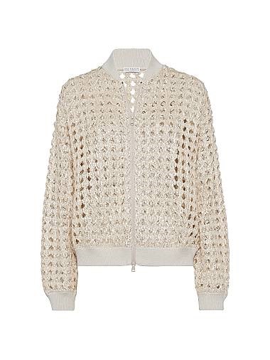 Джутово-хлопковая куртка-косуха с вышивкой Zellige от Brunello Cucinelli, Италия 11167724