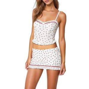 Edikted Корсетный топ Mica с цветочным принтом и милым вырезом-сердечком, 100% хлопок 10048448