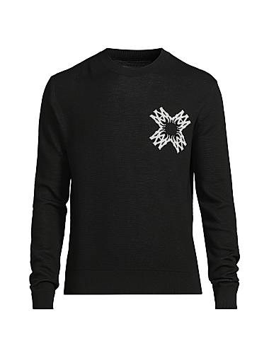 Свитер Amiri из 100% мериносовой шерсти с круглым вырезом, Италия 11019504