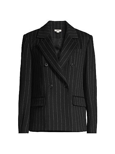 Двубортный пиджак Jason Wu из шерстяной смеси с классическим полосатым принтом 11165341