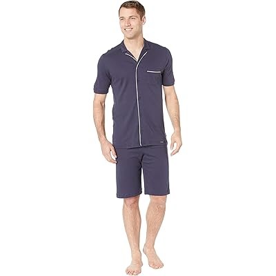 Мужские классические пижамы HANRO Night &amp, Day с коротким рукавом, 100% хлопок, стильный дизайн 11226570