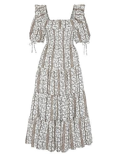 Платье Corinne Nap от Hill House Home с квадратным вырезом, эластичной сборкой и рюшами 11167819