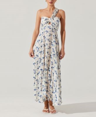 Платье Rasya от Astr с асимметричным вырезом и цветочным принтом из 100% вискозы 11173073