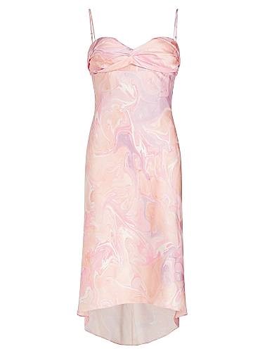 Элегантное шелковое миди-платье с драпировкой и абстрактным узором, Alejandra Alonso Rojas 11165498