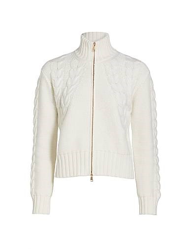 Max Mara Кардиган Mabel на молнии из шерсти и кашемира, 70% шерсть, 30% кашемир, длинные рукава 11027424