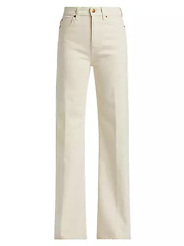 Джинсы с расклешенными штанинами и высокой талией от Jamie Haller, 98% хлопок, 5 карманов 10041821