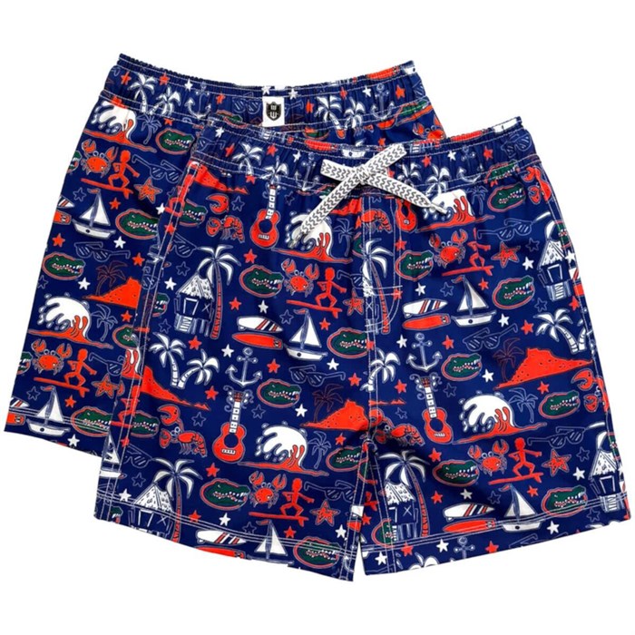 Купальные шорты для молодежи Wes &amp, Willy с графикой флоридских гейторов в стиле луау и эластичным поясом, цвет королевский синий 10049300