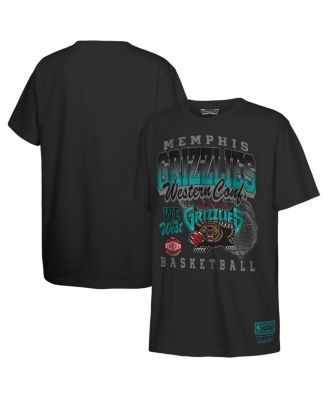 Чёрная молодёжная футболка Memphis Grizzlies 2025 NBA Playoffs Retro Monumental от Mitchell &amp, Ness из 100% хлопка 11238709