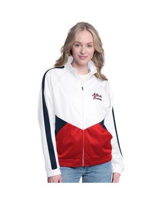 Женская куртка Atlanta Braves Rally от G-III Sports с камнями, длинными рукавами, молниями и карманами 11225860