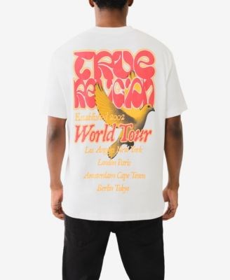 True Religion Мужская хлопковая футболка с короткими рукавами True Dove Puff с графическим принтом на груди 11239867