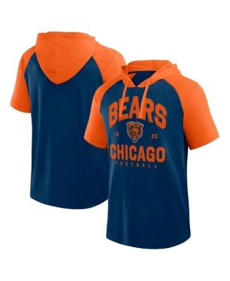 Logo Athletic Мужская лёгкая и комфортная футболка с капюшоном Chicago Bears Prime из 100% тёмно-синего хлопка 11223546