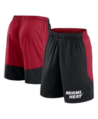 Logo Athletic Мужские шорты Miami Heat Launch Performance чёрного и красного цветов с эластичным поясом и логотипом команды 11223144