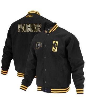 Fisll Молодёжная чёрная куртка Indiana Pacers из коллекции Logoman Shadow, с застёжкой на молнии, для холодной погоды 11223553