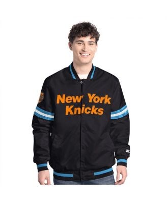 Молодежная черная куртка New York Knicks Starter Scout Varsity с кнопками и объемным логотипом на спине 11225870