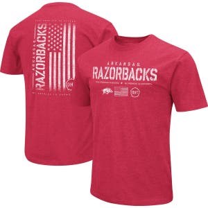 Мужская футболка Colosseum с логотипом Arkansas Razorbacks, OHT Military Appreciation, версия Flag 2.0, с коротким рукавом 10048117