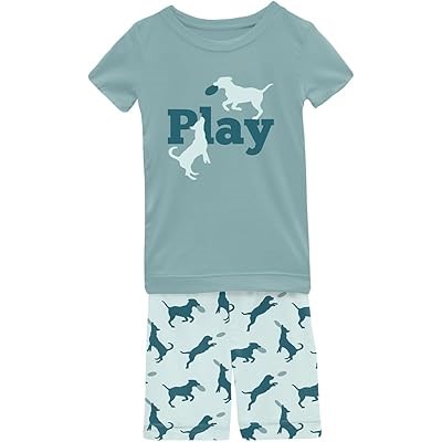 Kickee Pants Kids Детский комплект пижамы Kickee Pants с графическим принтом, короткими рукавами и шортами с эластичным поясом 11226667