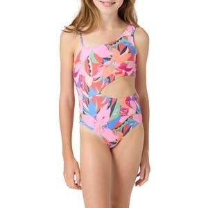 O',Neill Детское платье Miss Cabana с асимметричным цветочным принтом и регулируемыми бретелями, выполненное из 82% переработанного полиамида 10049437