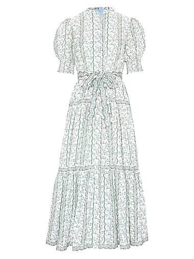 Hill House Home Платье Yara короткое с съемным поясом и эластичными пышными рукавами, 100% хлопок 11167938