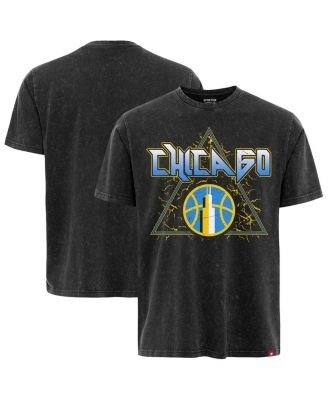 Sportiqe Чёрная футболка унисекс из минерал-стираного хлопка Chicago Sky Rock Roll Collection Angus 11177131