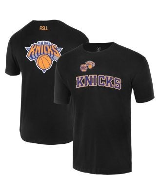 Чёрная футболка с крупным логотипом New York Knicks от FISLL, стандартного кроя, 100% хлопок 11176962