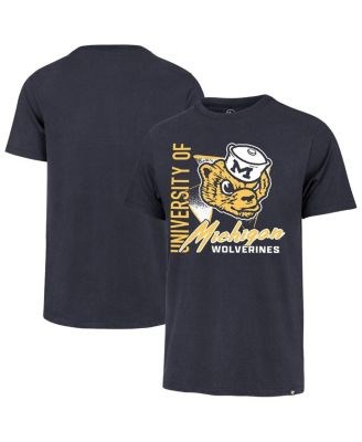 ',47 Brand Мужская тёмно-синяя футболка Michigan Wolverines Side Arm Franklin с винтажным дизайном и принтом, 100% хлопок 11239014