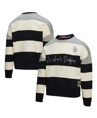 Mitchell &amp, Ness Серый/чёрный женский флисовый лонгслив Los Angeles Dodgers из коллекции Cooperstown 11224023