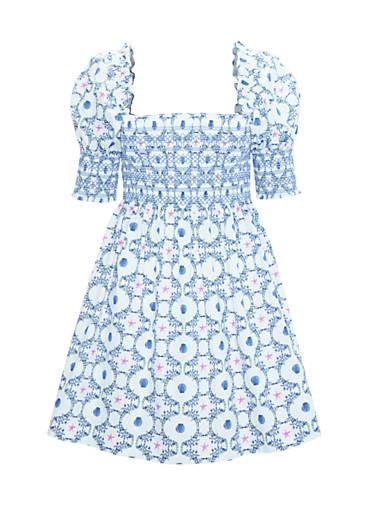 Hill House Home Мини-платье Nap Dress Lila с завышенной талией, карманами и объёмными рукавами, 100% хлопок 11167858