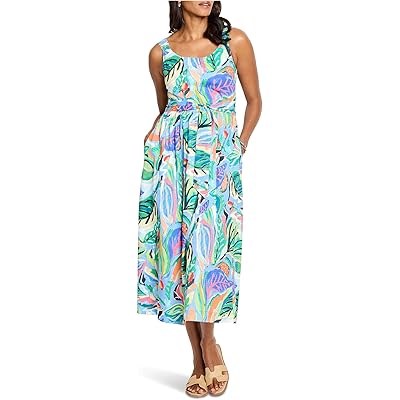 Nic+Zoe Платье Sophie Island Beat с квадратным вырезом, карманами и поясом, 100% хлопок 11171086