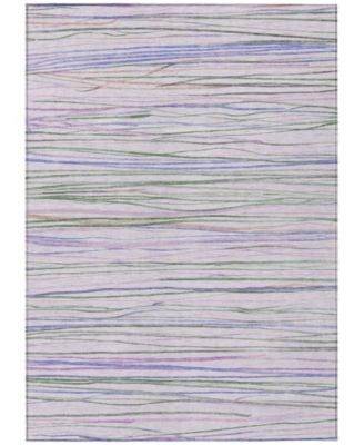 Addison Ультратонкий полосатый коврик Чантиль 53x76 см для дома и улицы, 100% полиэстер 11226945