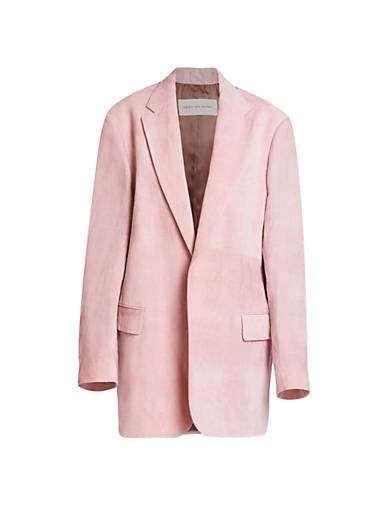 Dries Van Noten Длинный жакет Blur из хлопковой смеси с эффектом стирки и эластаном 11014651